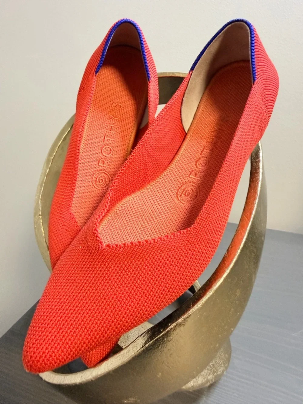 Rothy's Bright Orange Pointed Knit Flats - Picture 5 of 6